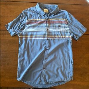 Casual Blue Striped Button-Down Shirt